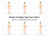 Yoga Girl Peaceful Standing Pose Clipart Bundle
