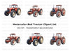 Red Farm Tractor Clipart Bundle