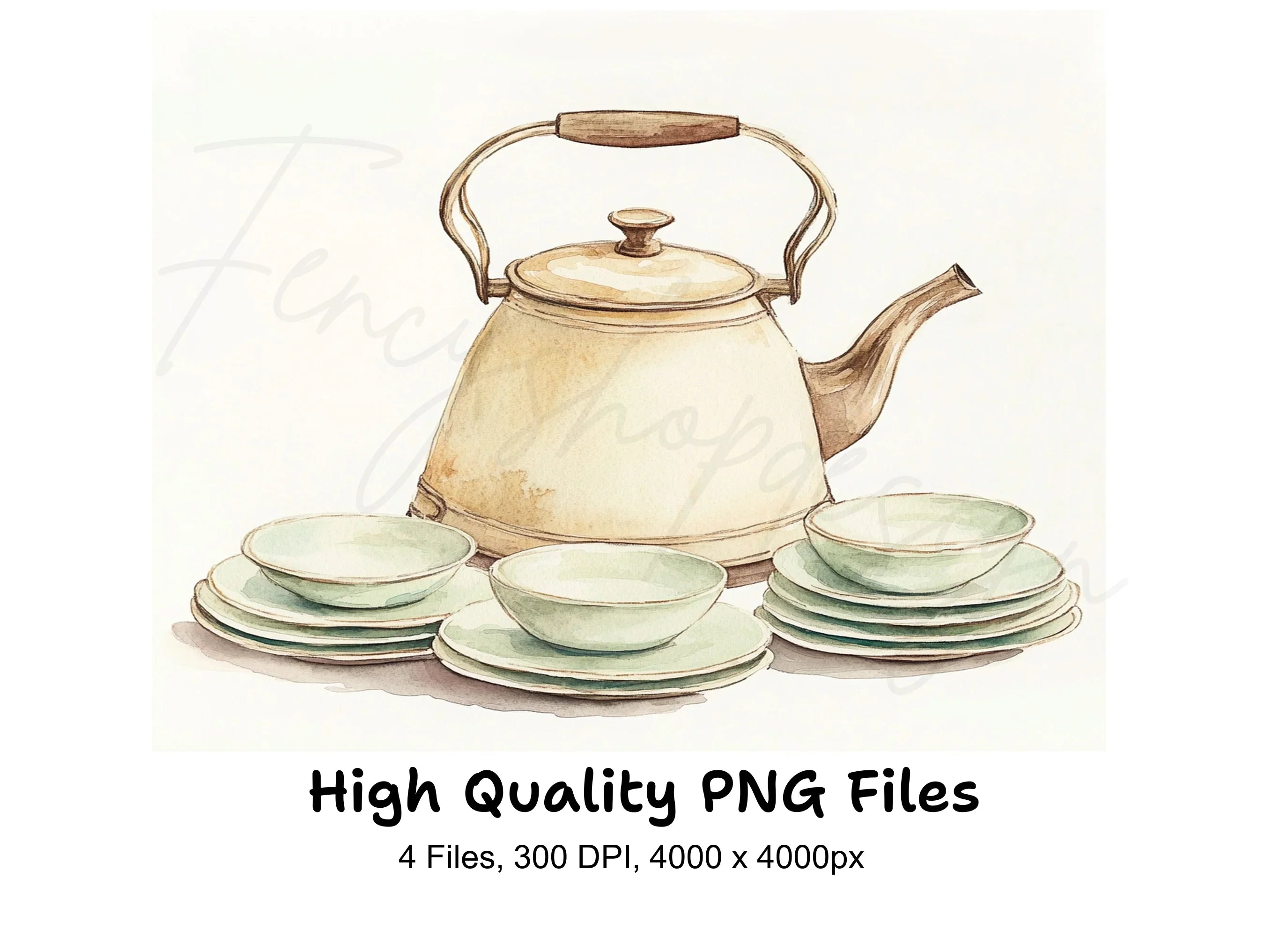 Vintage Tea Clipart Bundle