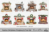 Cozy Christmas Fireplace Clipart Bundle