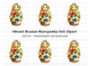 Traditional Russian Doll Floral Clipart Bundle