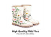 Floral Rain Boots Clipart Bundle