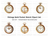 Vintage Pocket Watch Clipart Bundle