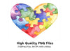 Colorful Puzzle Heart Clipart Bundle