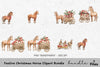 Christmas Horse Cart with Gifts Clipart Bundle