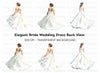 Elegant Wedding Dress Back View Clipart Bundle