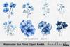 Blue Floral Clipart Bundle