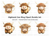 Cute Highland Cow Clipart Bundle