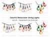 Colorful String Lights Clipart Bundle