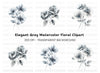 Monochromatic Floral Clipart Bundle