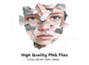 Fragmented Face Clipart Bundle
