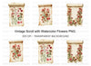 Vintage Floral Scroll Clipart Bundle