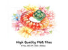 Gummy Worm and Candy Floral Clipart Bundle