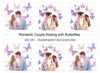 Romantic Couple Kissing with Butterflies Clipart Bundle