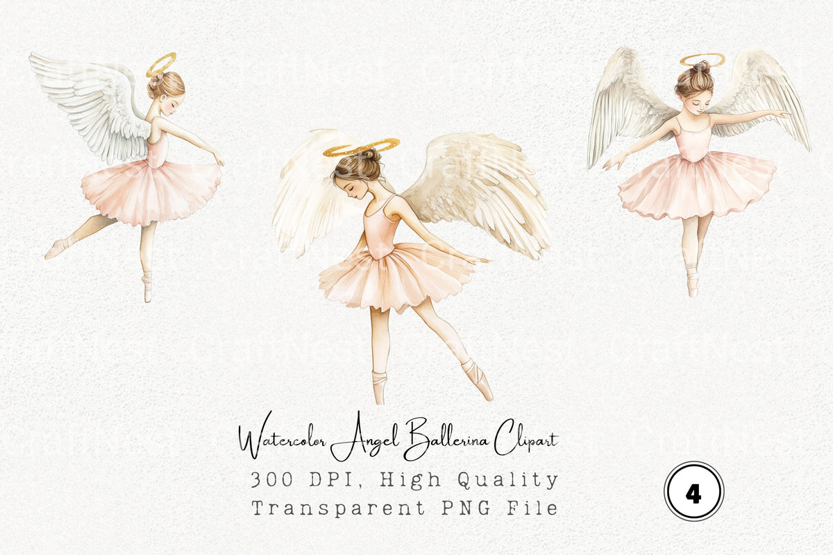 Angel Ballerina Clipart Bundle