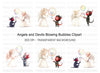Angels and Devils Blowing Bubbles Clipart Bundle
