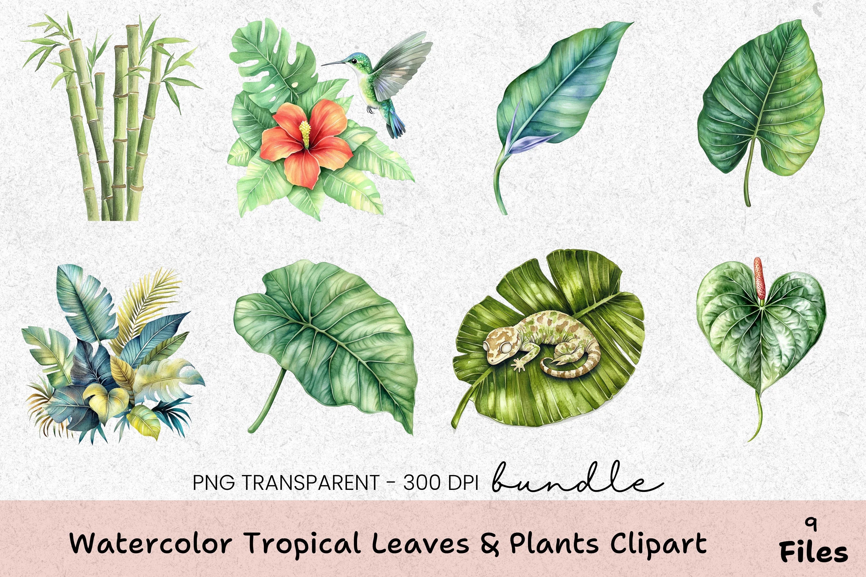 Tropical Leaves & Plants Clipart Bundle - CraftNest - Digital Crafting and Art