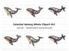 Celestial Whale Clipart Bundle