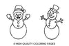 Happy Snowman Winter Coloring Books