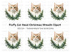 Cat Christmas Wreath Clipart Bundle