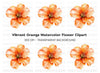 Vibrant Orange Flower Clipart Bundle