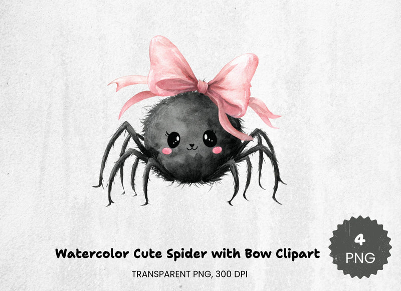 Cute Spider with Bow Clipart Bundle - CraftNest - Digital Crafting and Art
