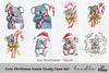 Christmas Koalas with Candy Canes Clipart Bundle
