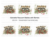 Sweet Raccoons with Berries Clipart Bundle