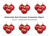 Festive Red Ornament Clipart Bundle