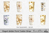 Elegant Golden Floral Tumbler Clipart Bundle