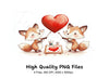 Valentine's Day Cute Fox Couple Clipart Bundle