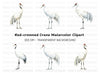Majestic White Crane Clipart Bundle