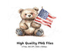 Cute Patriotic Bear Clipart Bundle