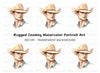 Handsome Cowboy Portrait Clipart Bundle