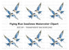 Flying Blue Birds Clipart Bundle