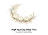 Floral Moon Phases Clipart Bundle