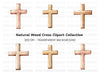 Wooden Crosses Clipart Bundle
