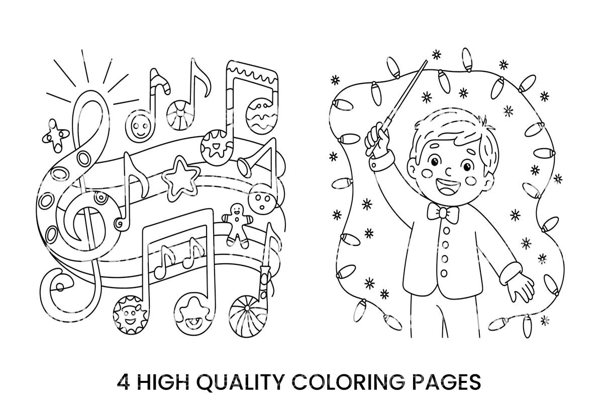 Orchestra Conductor Christmas Lights Coloring Books