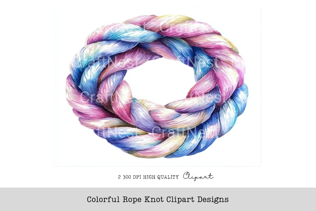 Colorful Rope Knot Designs Clipart Bundle