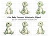 Cute Baby Dinosaur Clipart Bundle