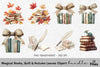 Magical Books Quill Autumn Leaves Clipart Bundle