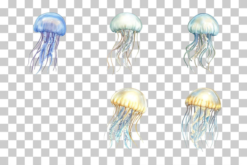 Jellyfish Marine Life Clipart Bundle - CraftNest - Digital Crafting and Art