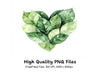 Green Leaves Heart Clipart Bundle