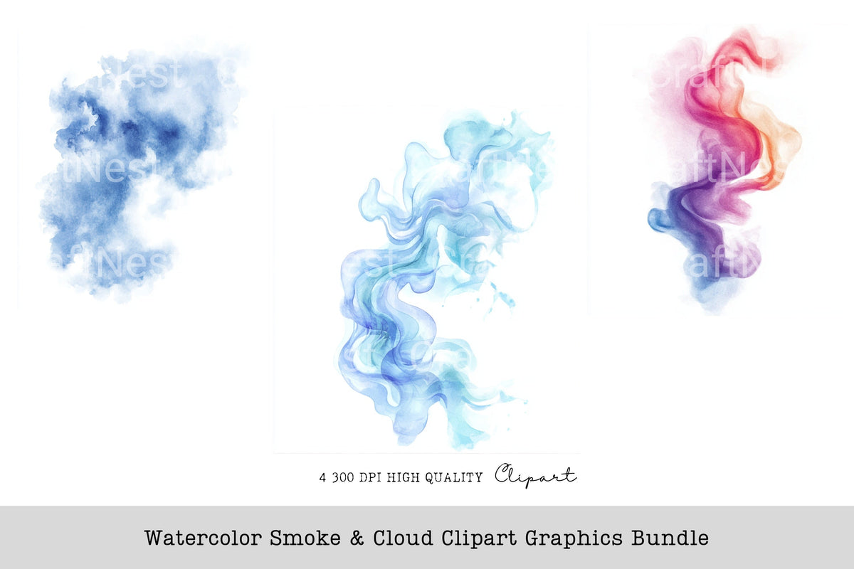 Smoke Cloud Graphics Clipart Bundle