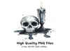Spooky Skull and Melting Candle Clipart Bundle