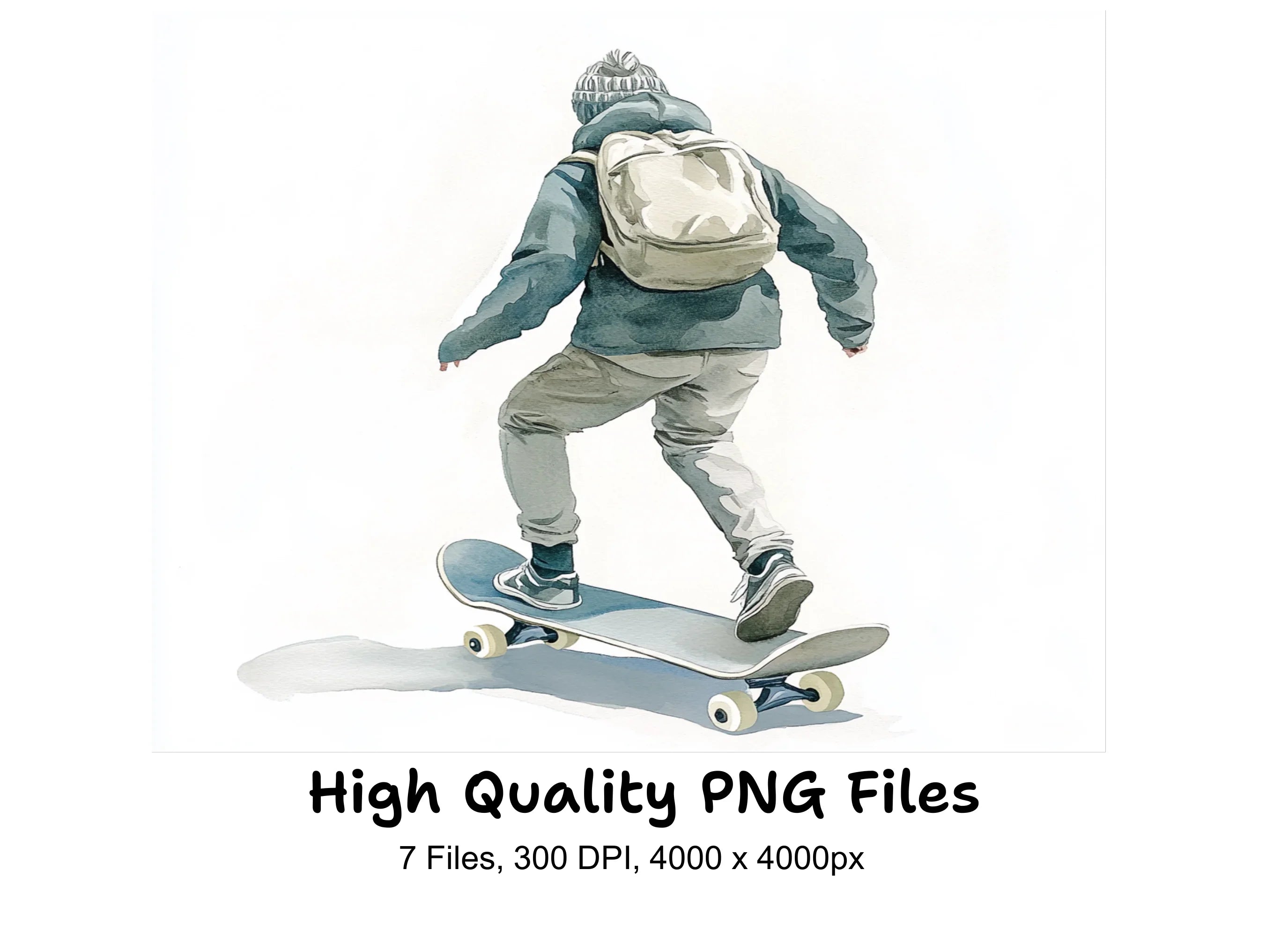 Skateboarder Clipart Bundle