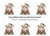 Cute Christmas Mouse Clipart Bundle