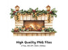 Cozy Christmas Fireplace Clipart Bundle