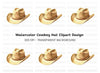 Straw Cowboy Hat Clipart Bundle