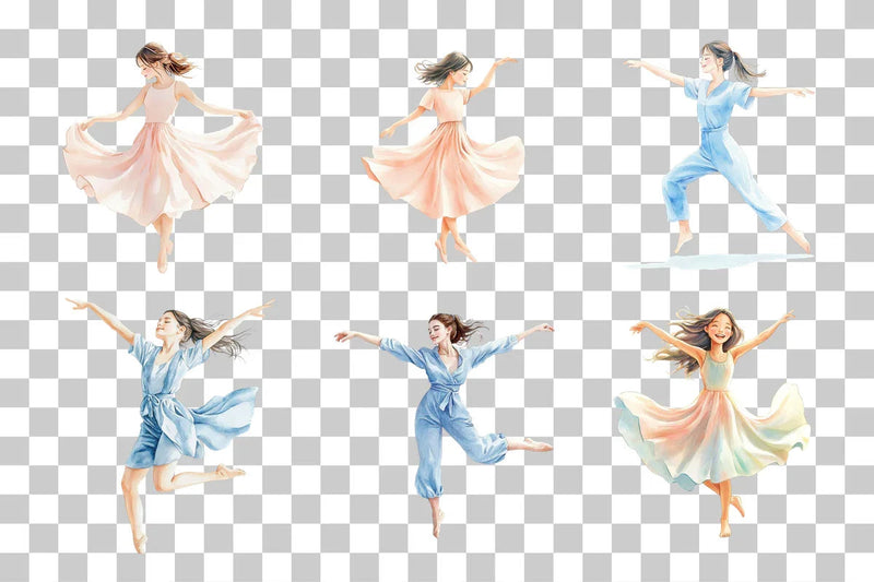 Girl Dancing Clipart Bundle - CraftNest - Digital Crafting and Art